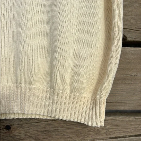 Vintage Susan Ed’s Preppy Ivory Knit Sweater Vest Sz Lg - Picture 5 of 12